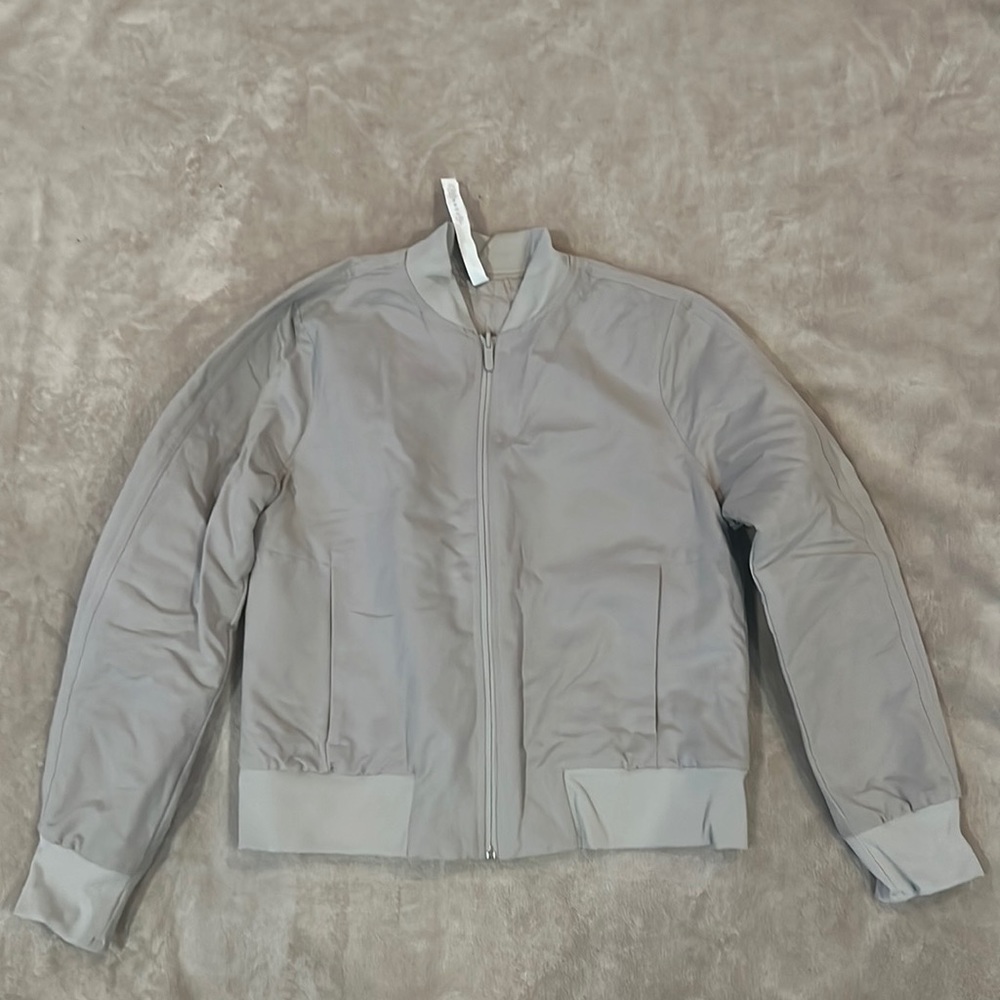 Lululemon raw linen reversible bomber jacket size 10!